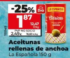 Oferta de La Española - Aceitunas Rellenas De Anchoa por 1,87€ en Dia