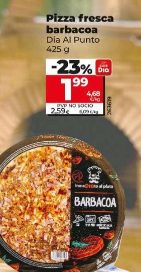 Oferta de Dia Al Punto - Pizza Fresca Barbacoa por 1,99€ en Dia