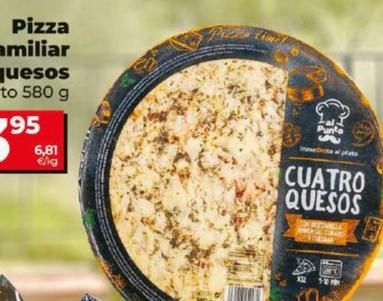 Oferta de Dia Al Punto - Pizza Fresca Familiar Cuatro Quesos por 3,95€ en Dia