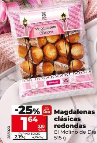 Oferta de El Molino De Dia - Magdalenas Clasicas Redondas por 1,64€ en Dia