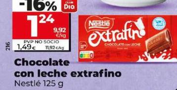 Oferta de Nestlé - Chocolate Con Leche Extrafino por 1,24€ en Dia