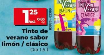 Oferta de Dia - Tinto De Verano Sabor Limon / Clasico por 1,25€ en Dia