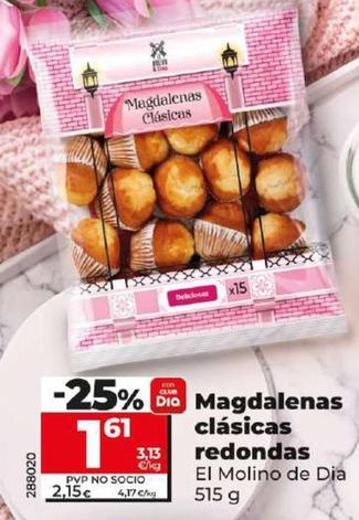 Oferta de El Molino De Dia - Magdalenas Clasicas Redondas por 1,61€ en Dia