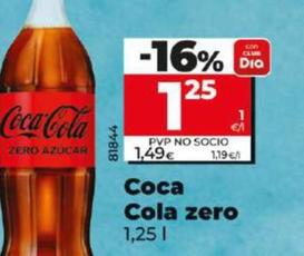 Oferta de Coca Cola - Zero por 1,25€ en Dia