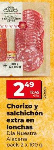 Oferta de Dia Nuestra Alacena - Chorizo Y Salchichon Extra En Lonchas por 2,49€ en Dia