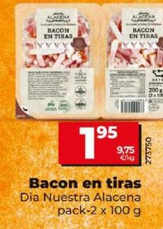 Oferta de Dia Nuestra Alacena - Bacon En Tiras por 1,95€ en Dia