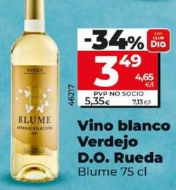 Oferta de Blume - Vino Blanco Verdejo D.o. Rueda por 3,49€ en Dia