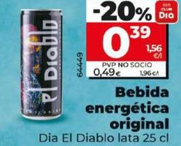 Oferta de Dia El Diablo - Bebida Energetica Original por 0,39€ en Dia