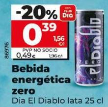 Oferta de Dia El Diablo - Bebida Energetica Zero por 0,39€ en Dia