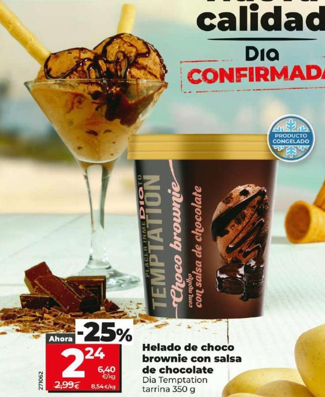 Oferta de Dia Temptation - Helado De Choco Brownie Con Salsa De Chocolate por 2,24€ en Dia