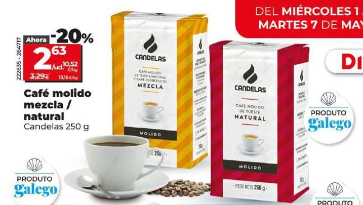Oferta de Candelas - Café Molido Mezcla / Natural por 2,63€ en Dia