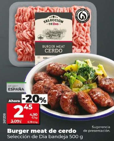 Oferta de Seleccion De Dia - Burger Meat De Cerdo por 2,45€ en Dia