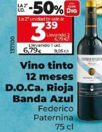 Oferta de Federico Paternina - Vino Tinto 12 Meses D.o.ca. Rioja Banda Azul por 6,79€ en Dia