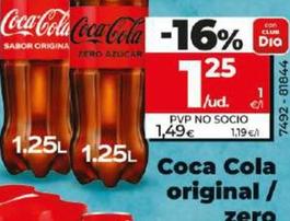 Oferta de Coca-cola - Original / Zero por 1,25€ en Dia