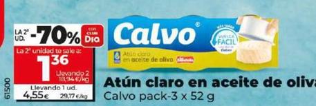 Oferta de Calvo - Atun Claro En Aceite De Oliva por 4,55€ en Dia