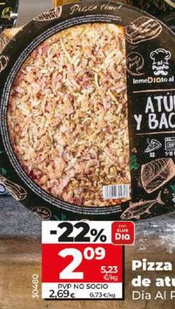 Oferta de Dia Al Punto - Pizza Fresca De Atún Y Bacon por 2,09€ en Dia