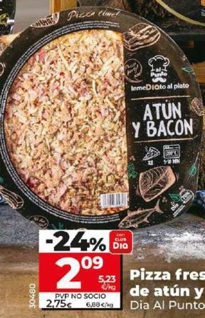 Oferta de Dia Al Punto - Pizza Fresca De Atun Y Bacon por 2,09€ en Dia