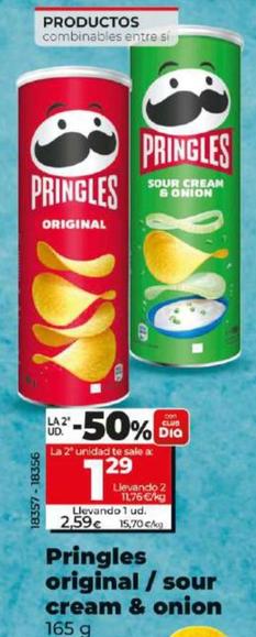 Oferta de Pringles - Original / Sour Cream & Onion por 2,59€ en Dia