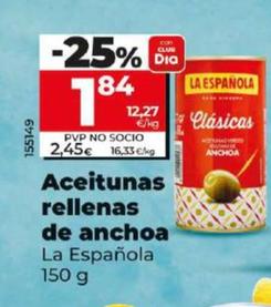 Oferta de La Española - Aceitunas Rellenas De Anchoa  por 1,84€ en Dia
