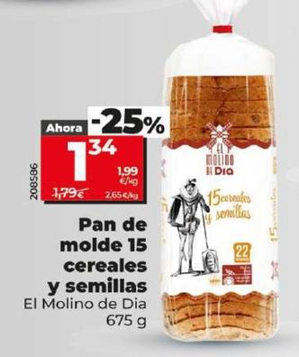 Oferta de El Molino De Dia - Pan De Molde 15 Cereales Y Semillas por 1,34€ en Dia