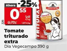 Oferta de Dia Vegecampo - Tomate Triturado Extra por 0,55€ en Dia