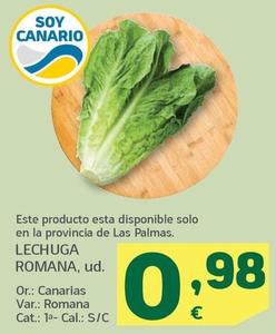 Oferta de Lechuga Romana por 0,98€ en HiperDino