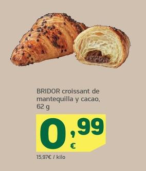Oferta de Bridor Croissant De Mantequilla Y Cacao  por 0,99€ en HiperDino