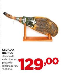 Oferta de Legado Ibérico - Jamón De Cebo Ibérico por 129€ en Alimerka