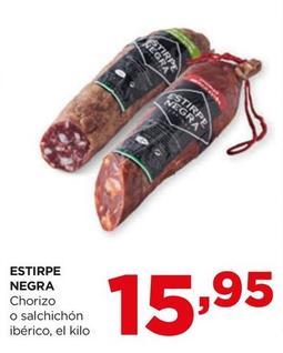 Oferta de Estirpe Negra - Chorizo O Salchichón Ibérico por 15,95€ en Alimerka