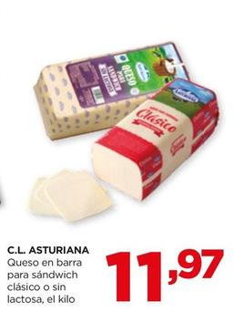 Oferta de Central Lechera Asturiana - Queso En Barra Para Sandwich Clásico O Sin Lactosa por 11,97€ en Alimerka