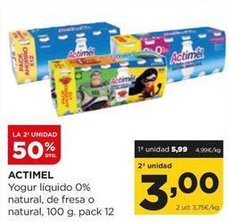 Oferta de Actimel - Yogur Líquido 0% Natural por 5,99€ en Alimerka