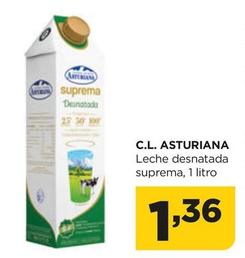 Oferta de Central Lechera Asturiana - Leche Desnatada Suprema por 1,36€ en Alimerka
