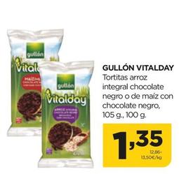 Oferta de Gullón - Vitalday Tortitas Arroz Integral Chocolate Negro por 1,35€ en Alimerka