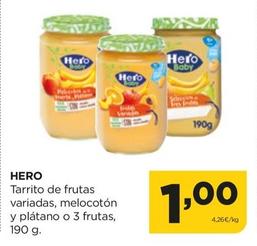 Oferta de Hero - Tarrito De Frutas  por 1€ en Alimerka