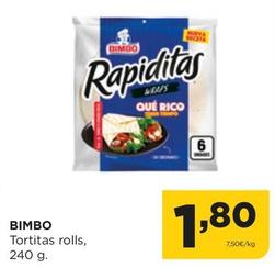 Oferta de Bimbo - Tortitas Rolls por 1,8€ en Alimerka