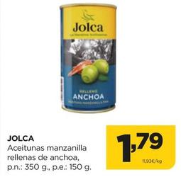 Oferta de Jolca - Aceitunas Manzanilla Rellenas De Anchoa por 1,79€ en Alimerka