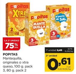 Oferta de Popitas - Mantequilla, Originales O Xtra Queso por 2,45€ en Alimerka