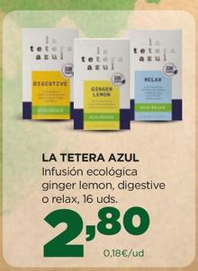 Oferta de La Tetera Azul - Infusión Ecológica Ginger Lemon por 2,8€ en Alimerka