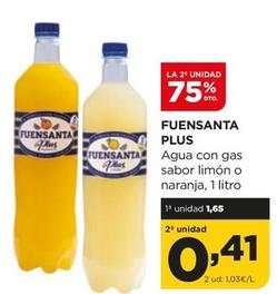 Oferta de Fuensanta - Plus Agua Con Gas Plus Sabor Limón O Naranja por 1,65€ en Alimerka