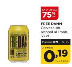 Oferta de Free Damm - Cerveza Sin Alcohol Al Limon por 0,74€ en Alimerka