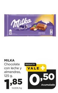 Oferta de Milka - Chocolate Con Leche Y Almendras por 1,85€ en Alimerka