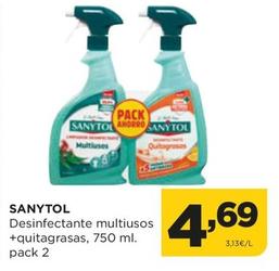 Oferta de Sanytol - Desinfectante Mulitusos + Quitagrasas por 4,69€ en Alimerka