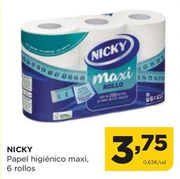 Oferta de Nicky - Papel Higiénico Maxi por 3,75€ en Alimerka