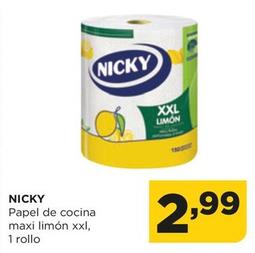 Oferta de Nicky - Papel de Cocina Maxi Limon XXL por 2,99€ en Alimerka