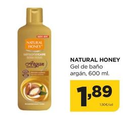 Oferta de Natural Honey - Gel De Baño Argán por 1,89€ en Alimerka