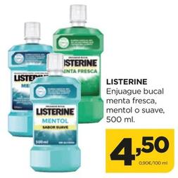 Oferta de Listerine - Enjuague Bucal Menta Fresca por 4,5€ en Alimerka