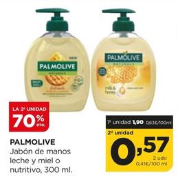 Oferta de Palmolive - Jabón De Manos Leche Y Miel O Nutritivo por 1,9€ en Alimerka