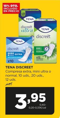 Oferta de Tena - Discreet Compresa Extra por 3,95€ en Alimerka