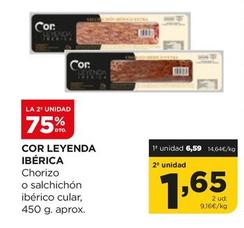 Oferta de Cor - Leyenda Iberica Chorizo O Salchichon Iberico Cular por 6,59€ en Alimerka