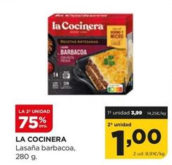Oferta de La Cocinera - Lasaña Barbacoa por 3,99€ en Alimerka